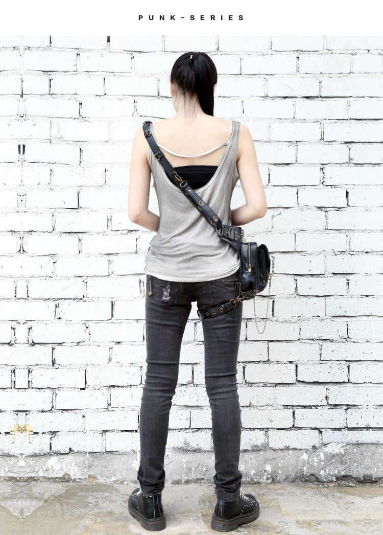Vintage SteamPunk Leather Waist Bag