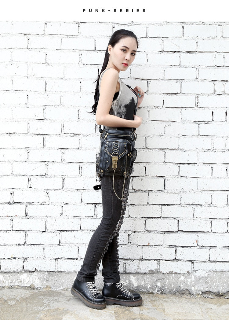 Vintage SteamPunk Leather Waist Bag