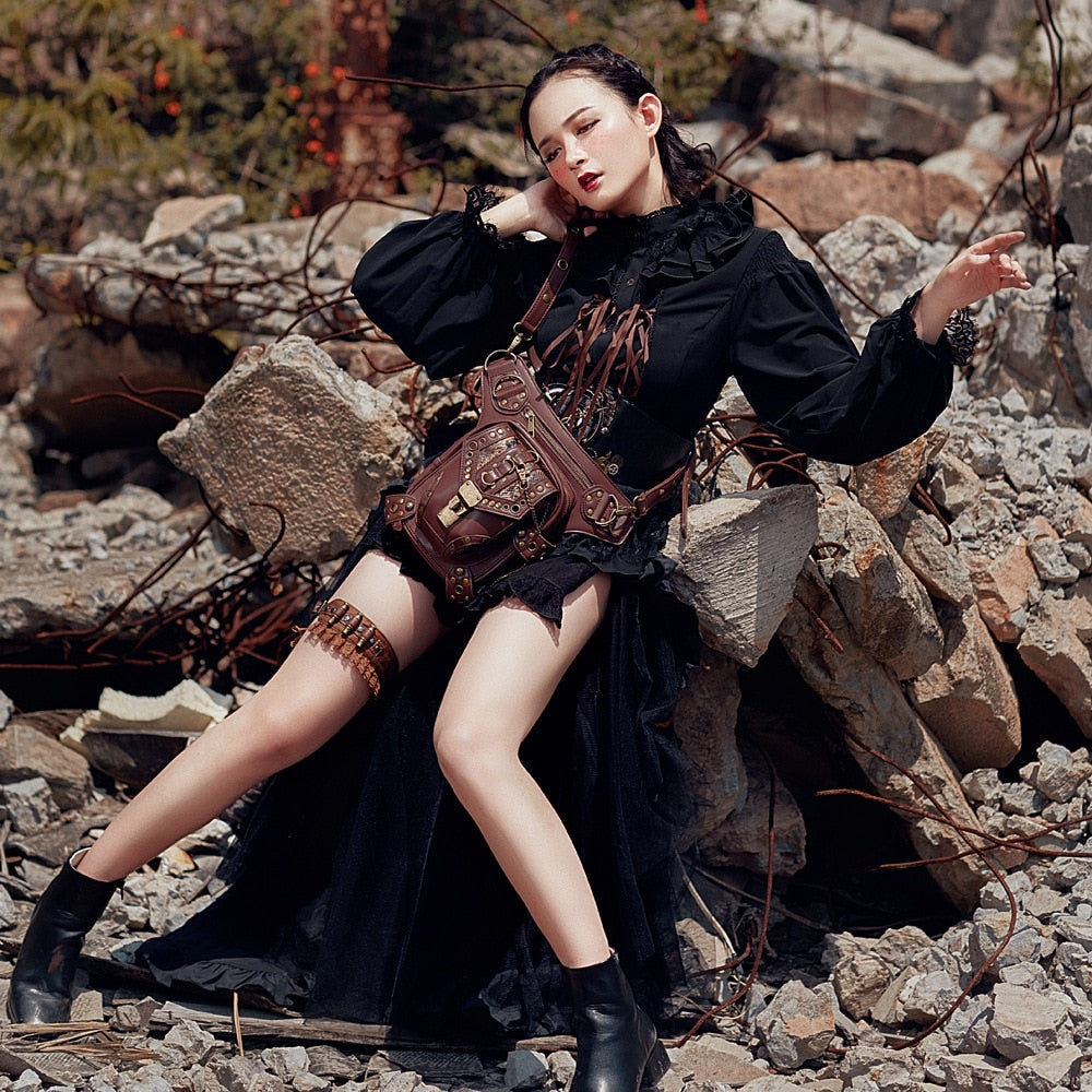 Vintage SteamPunk Leather Waist Bag