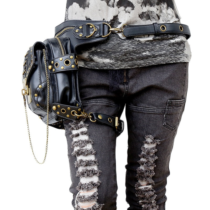 Vintage SteamPunk Leather Waist Bag