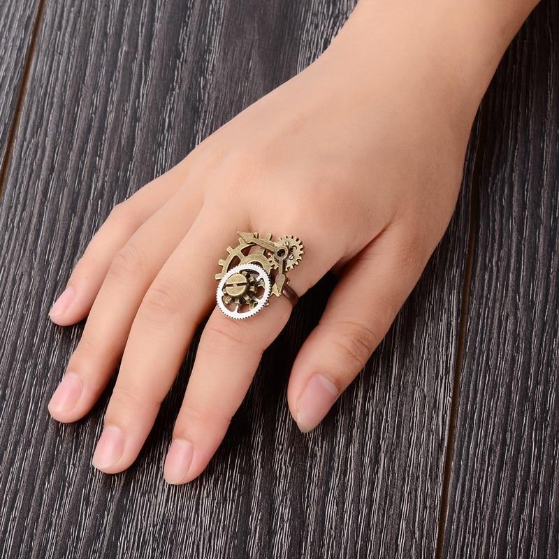 Steampunk Gears Ring (Resizable) - Frontier Punk