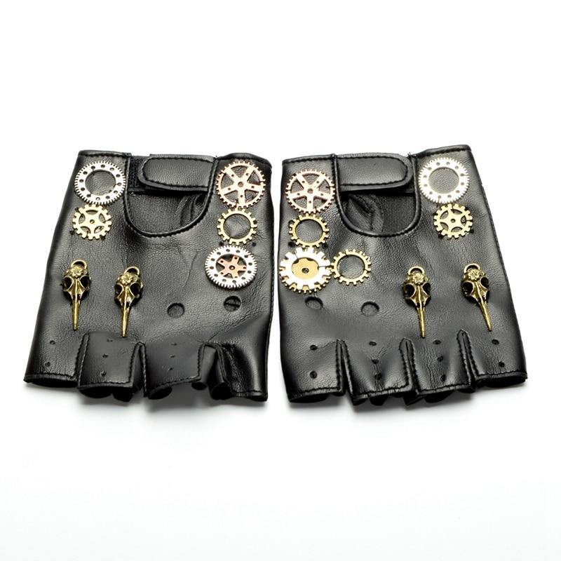 Steampunk Gear PU Gloves - Frontier Punk