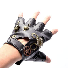 Steampunk Gear PU Gloves - Frontier Punk