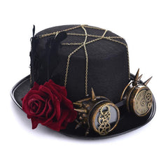 Steampunk Retro Rose Gear Hat - Frontier Punk