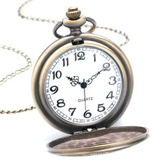 Retro Gold Steampunk Pocket Watch on Chain - Frontier Punk