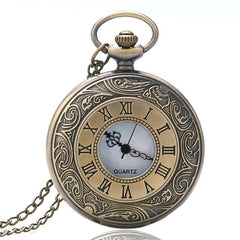Retro Gold Steampunk Pocket Watch on Chain - Frontier Punk